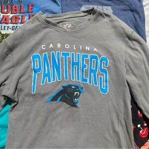 Carolina Panthers NFL Football Men’s Long Sleeve T-Shirt Grey Size L Logo